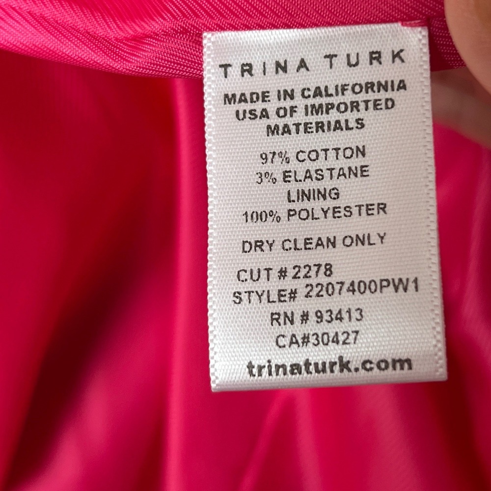 Trina Turk Ryka Blazer Size 14 Ombre‎ Green Pink Red Career Party Statement READ - Picture 12 of 12